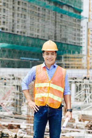 Head engineer at construction site